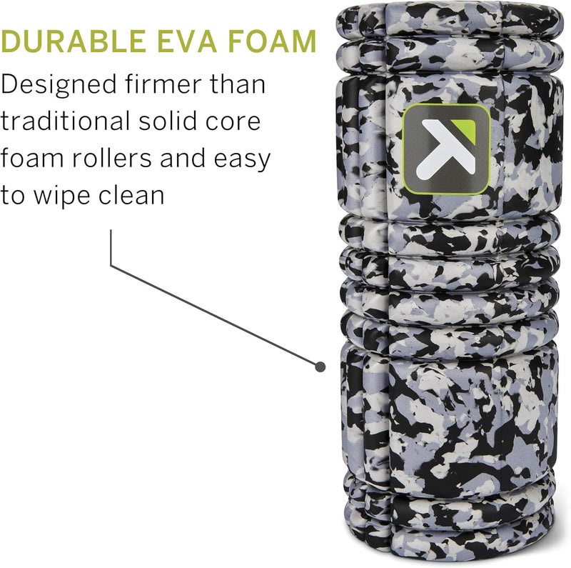 Trigger Point Grid Foam Roller - Multi-Density Exterior, Rigid Core - Trusted by Therapists and Athletes - Standard Density, Includes Online Instructional Videos, 33cm, Grey Camo - Image 5